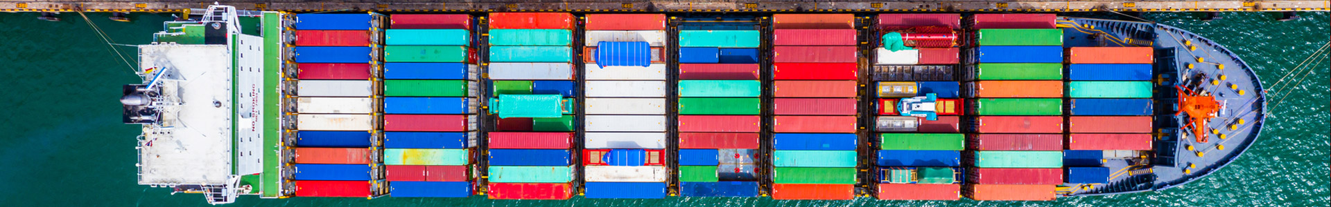 container ship seen from above